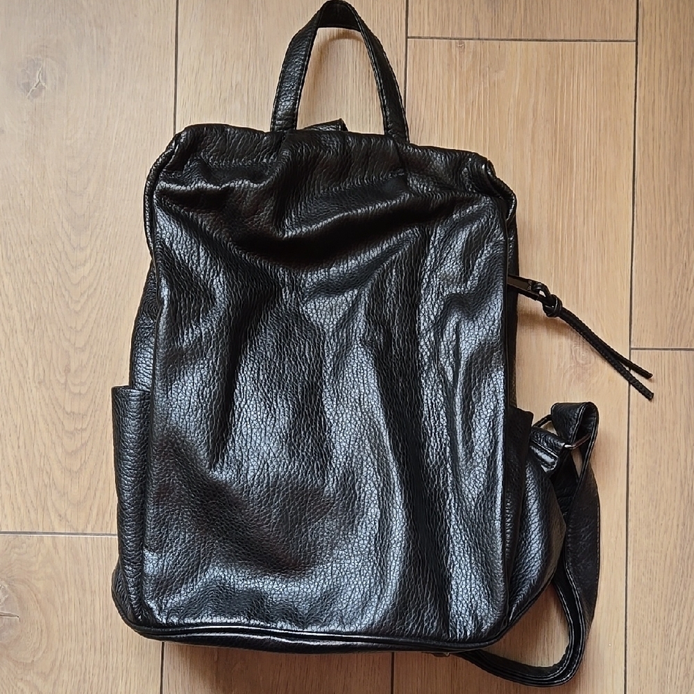 COLAB Black Leather Backpack